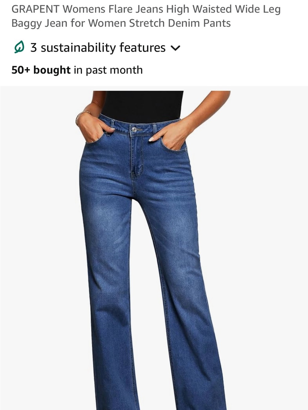 High-Waist Wide Leg Jeans — Classic Blue Flare